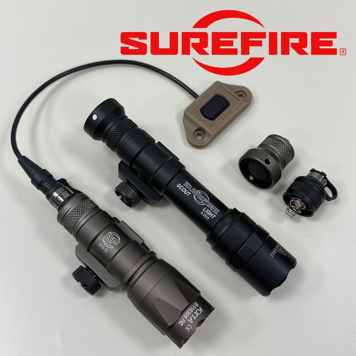 Surefire M300B M300C M600B M600C Tactical LED Flashlight with UNITY Pressure Switch and Tail Cap Switch fits M-K KEY Rails
