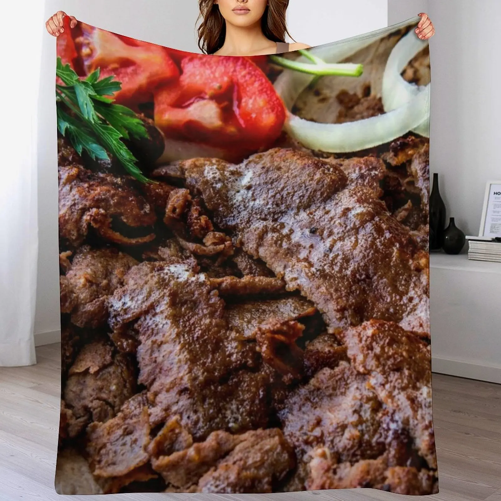 

Turkish Doner Kebab Throw Blanket funny gift Thin Nap Bed covers Blankets