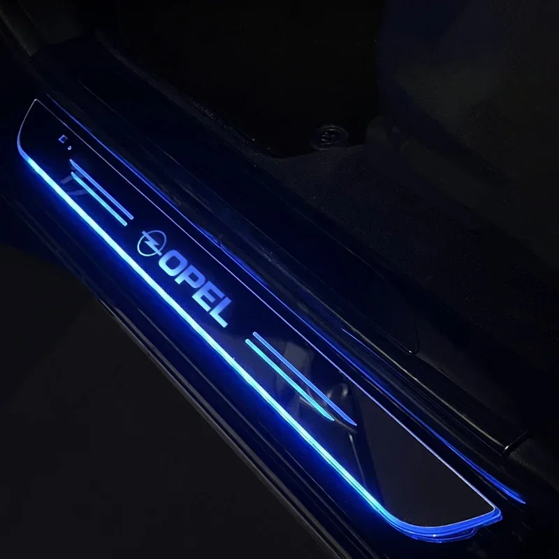 Car Acrylic LED Welcome Pedal Door Sill Light For Opel Zafira a Astra Mokka Corsa Vectra Waterproof Decals Auto Accessories