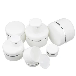 24PCS 10g/20g/30g/50g/100g150g200g250g Empty Cream Boxes White Plastic Cosmetic Container Cream Jar Travel Lotion Box Makeup Pot