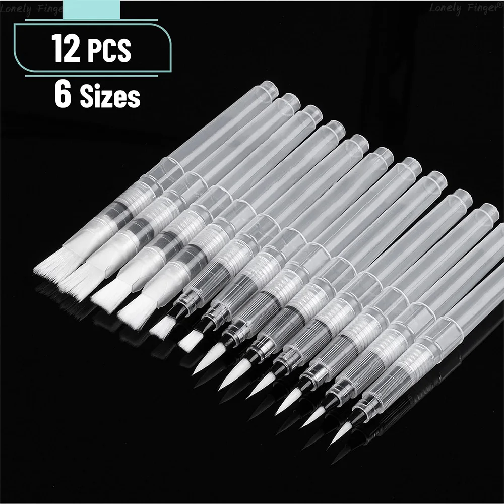 12pcs Watercolor Brush Pens,Watercolor Brushes Set, Water Color Pens, Watercolor Brush Set, Refillable Brush Pen