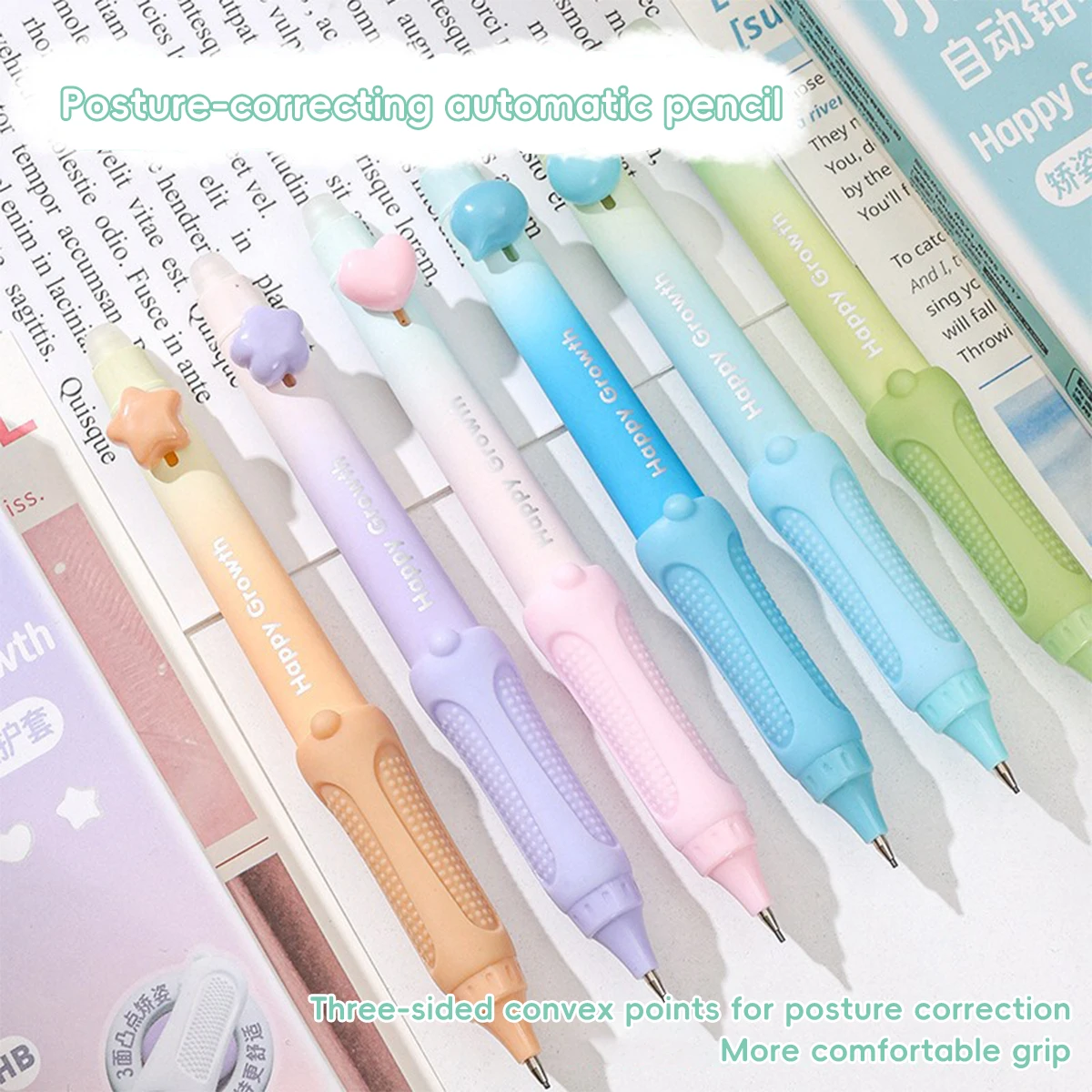 

Languo Kawaii Auto Pencil Non Break Lead Comfort Grip Ergonomic Design Anti Fatigue Writing Tool for Students Korean Stationery