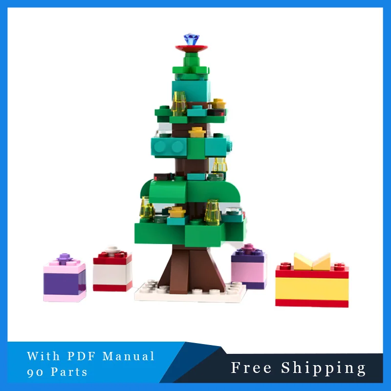 

90 Parts Creative MOC Building Block Bricks Christmas Tree Modular Children DIY Assembly Toy Christmas Gift Educational Set 2025