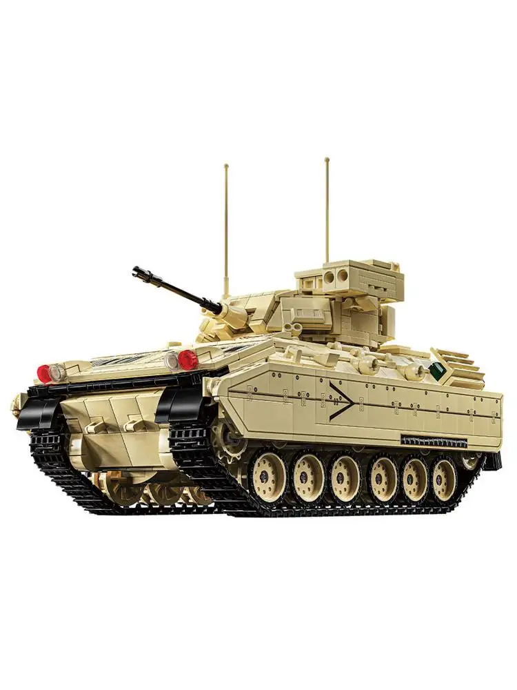 12GO 96007 M2 Bradley modèle de véhicule blindé 1862 pièces ensemble de blocs de construction modèle militaire bricolage jouets pour cadeaux de noël