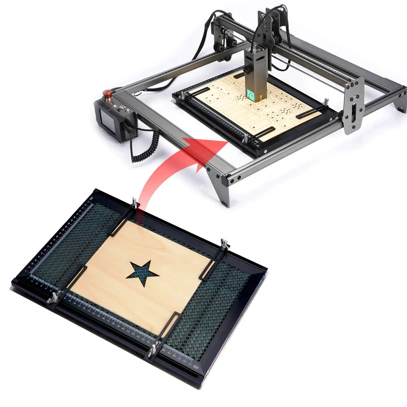 طاولة عمل قطع فولاذية عالية القوة لمنصة آلة النقش للجلد الأكريليك والمزيد