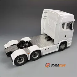 SCALECLUB 1/14 dla SCANIA 770S pokrywa podwozia ze stali nierdzewnej płyta przeciwpoślizgowa platforma antypoślizgowa boczna skrzynka narzędziowa