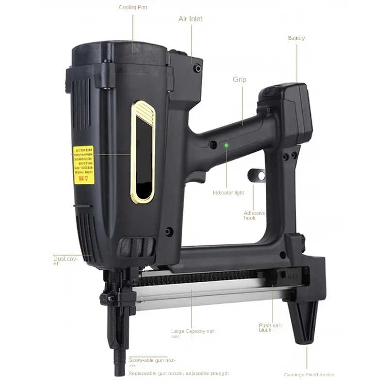 Imagem -04 - Pistola Pneumática do Prego do Aço Bateria do Lítio 7.2v Pistola do Prego do Gás Grampeador do ar Ferramentas para o Quadro e o Entalamento Nova Geração