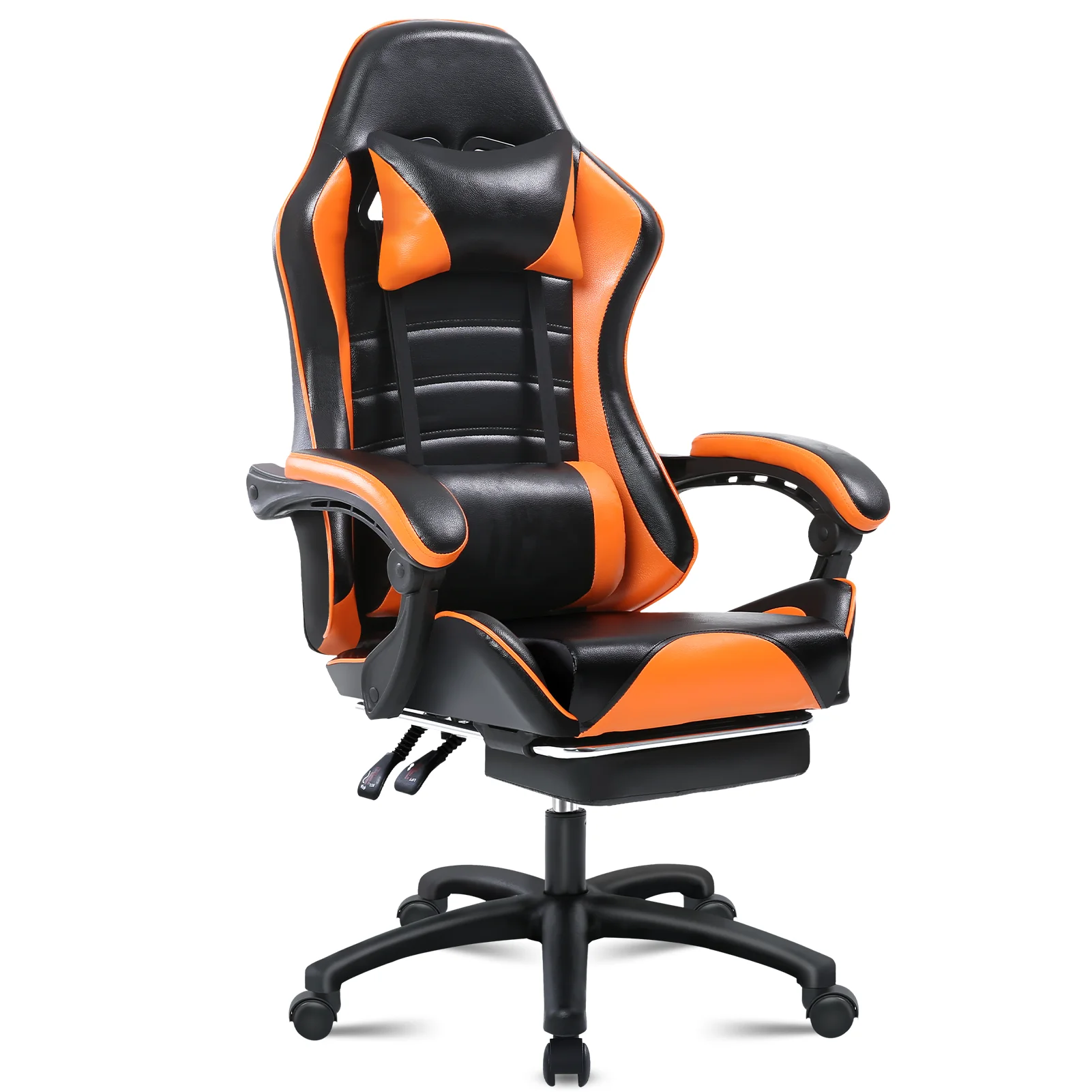 Silla de Gaming de cuero Pu con altura ajustable, silla de escritorio de oficina, ordenador con silla de ruedas