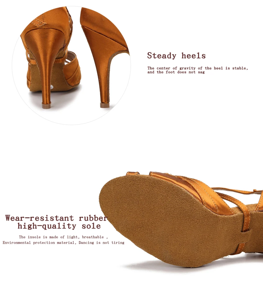 CINMIDY Damen Tanzschuhe aus schwarzem Seidensatin, Tango-Ballsaal-Tanzschuhe mit hohen Absätzen, Salsa-Übungssandalen für Mädchen und Damen, Partyschuhe – Detail 6