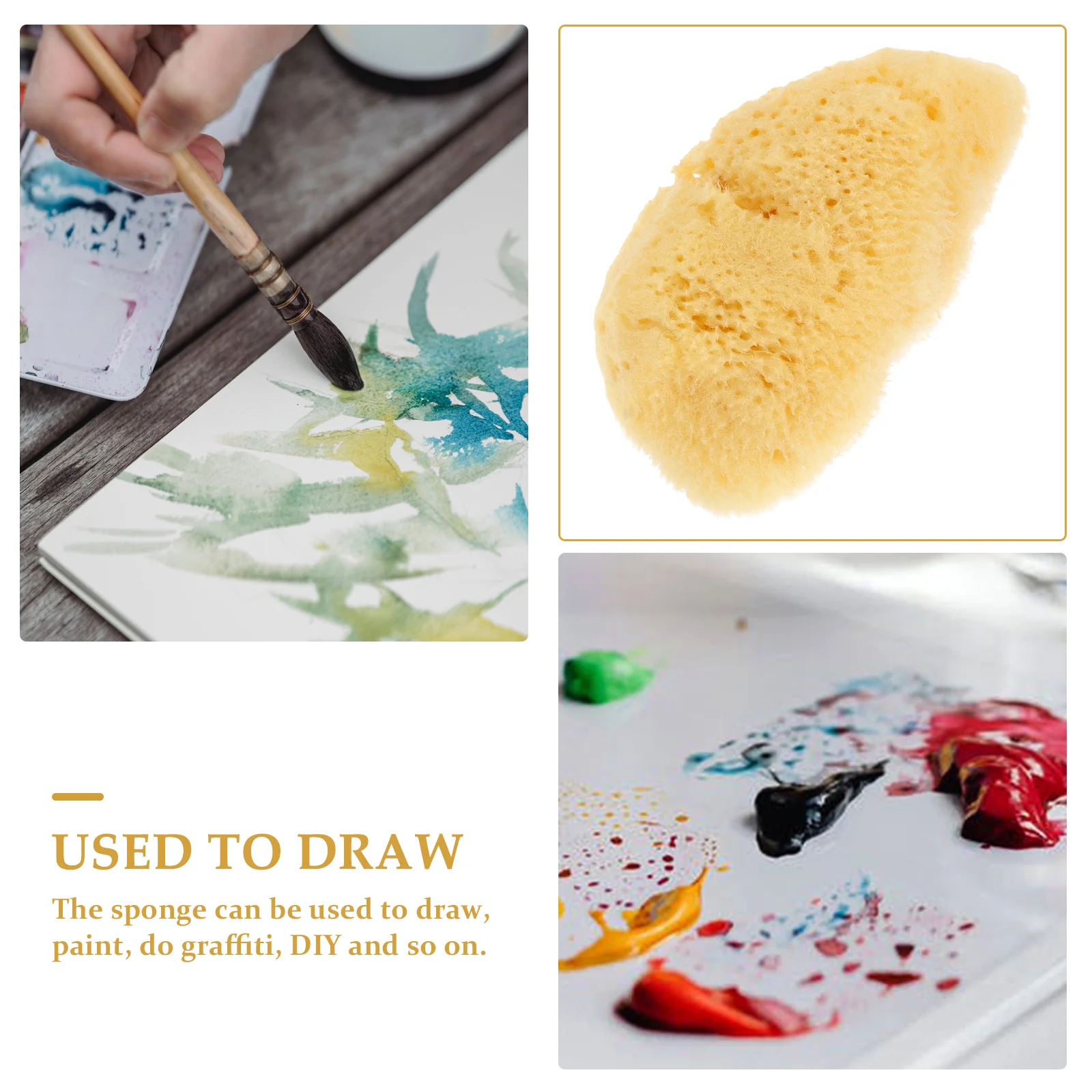 Bath Sponges for Shower Painting Texture Foam Brushes Doodling Yellow Craft Baby Erasers Kids