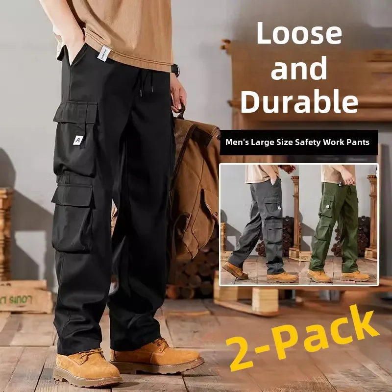 

Мужская рабочая одежда большого размера, брюки, новый прочный повседневный комплект для строительной работы, летняя износостойкая манжета