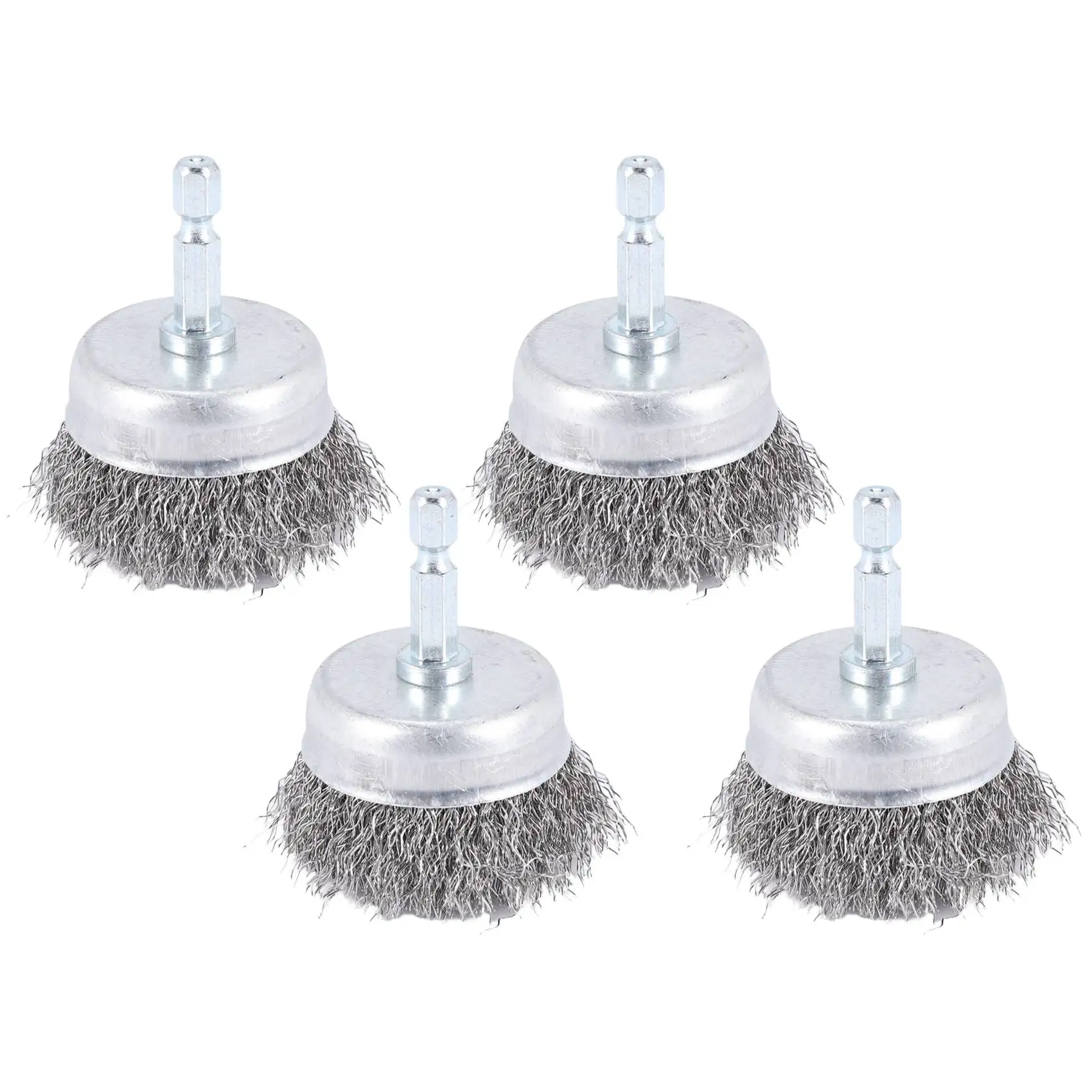 

4 Pcs Wire Cup Brush Set, Wire Brush for Drill 1/4 Inch Arbor 0.010 Inch Coarse Carbon Steel-2 Inch Wire Drill Brush