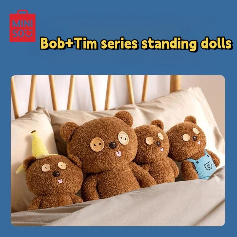 

MINISO Bob+Tim Standing Plush Doll Cartoon Animation Peripheral Pillow Bedroom Ornament To Accompany Children's Sleeping Doll