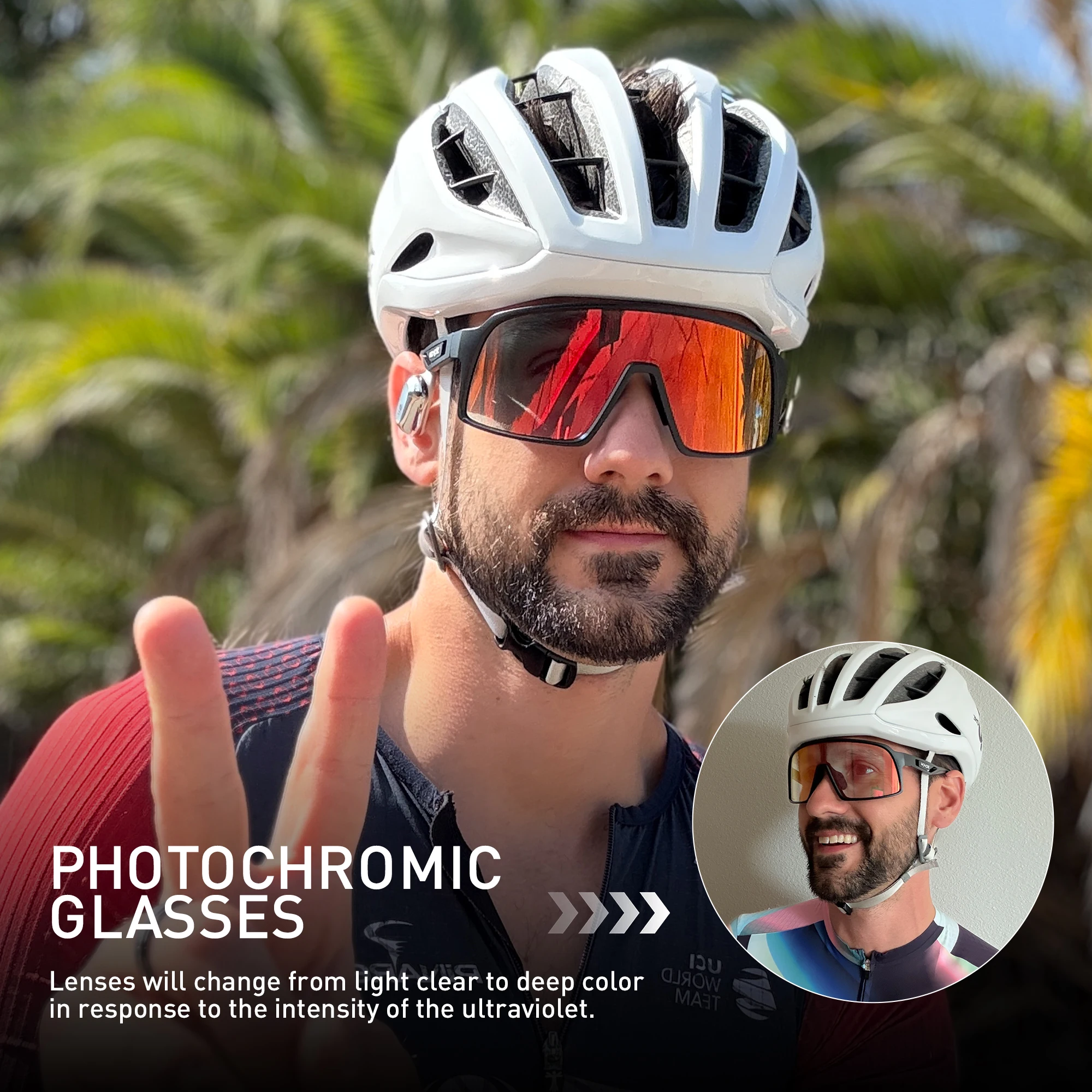 SCVCN Cycling Photochromic Eyewear UV400 Protection Outdoor Sports Glasses Men Women Outdoor Hiking Riding Fishing Glasses