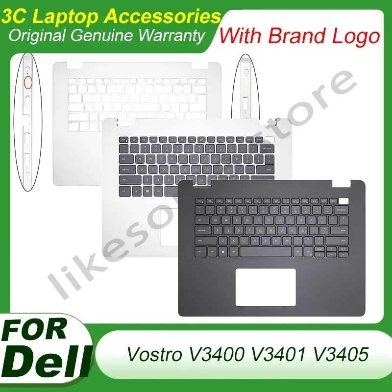New Replace Case For Dell Vostro 14 3400 3401 3405 V3400 V3405 Laptop Palmrest Upper Top Cover With Keyboard Backlight Top Case