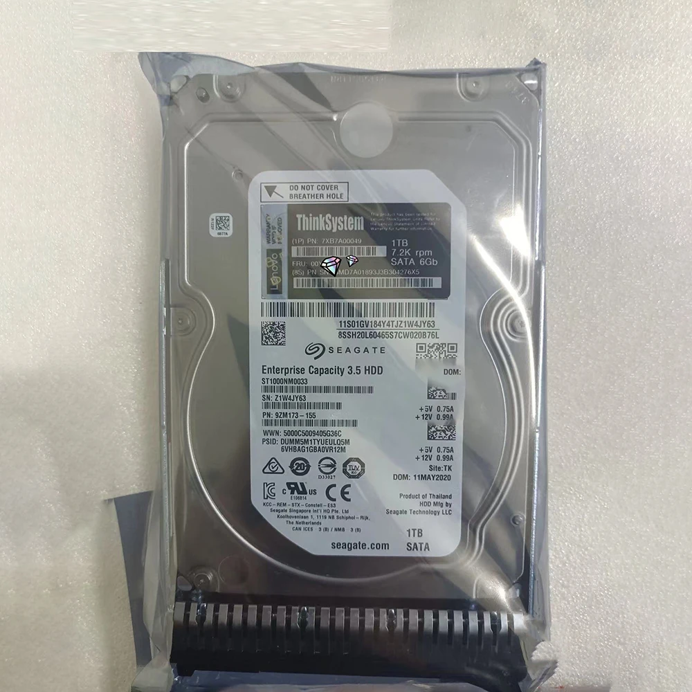 Hard Disk FRU 00YK044 SR550 SR650 1T 7.2K SATA 3.5