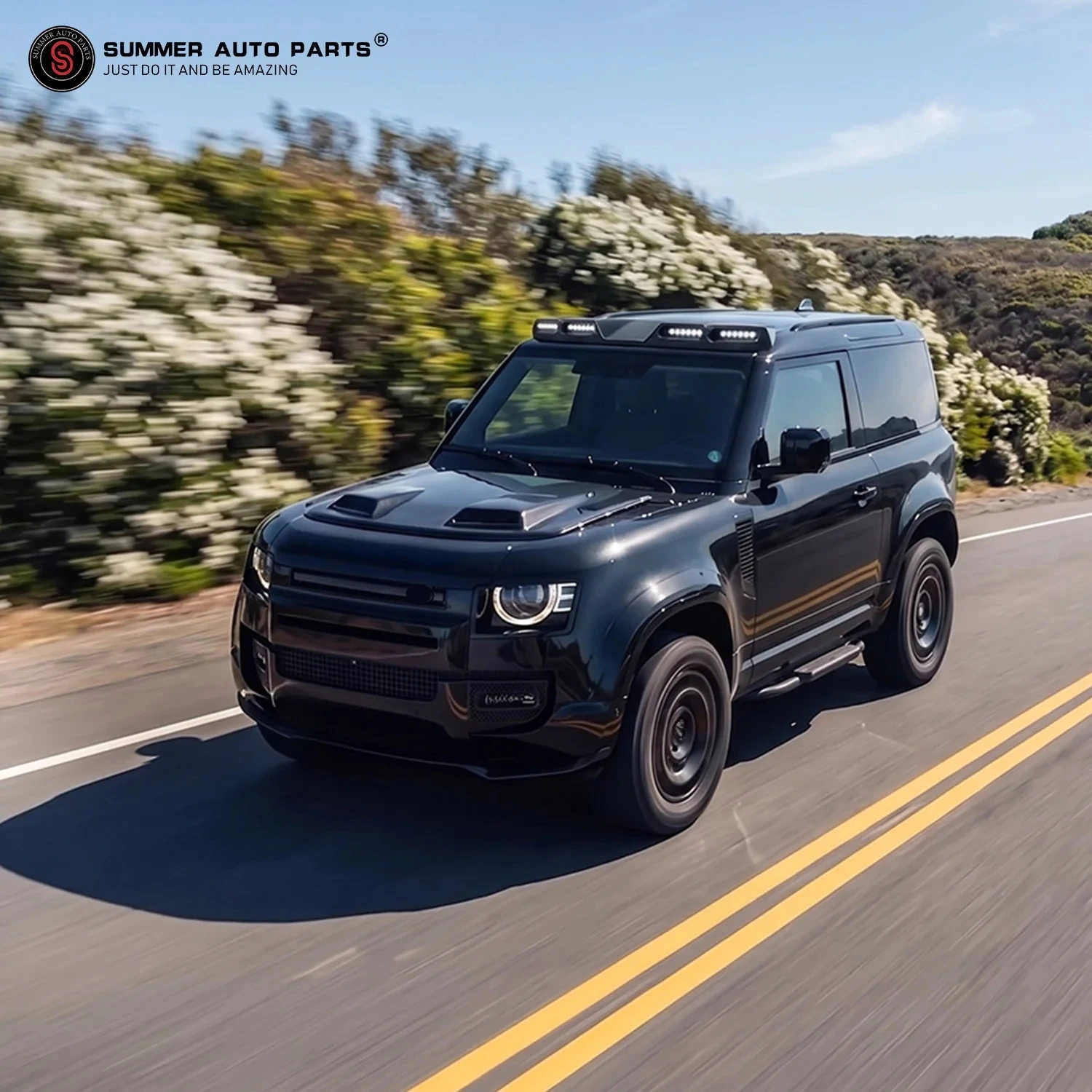 For Off Road Exterior Accessories Day Running Light Forged Carbon Fiber LED Roof Pod Light for Land Rover New Defender 110
