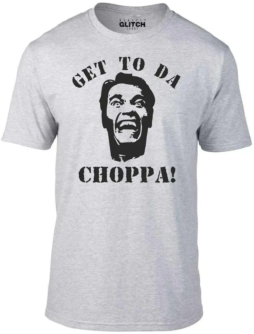 Get to Da Choppa TShirt  Inspired by Predator film Arnie 80's retro sci fi TV