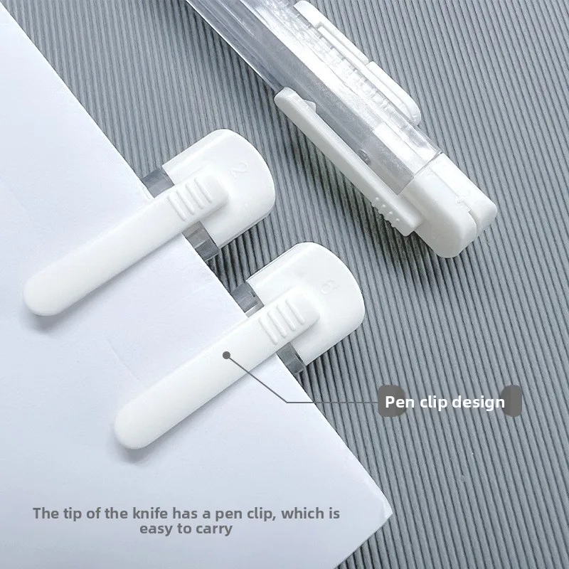 Ins Windless Transparent Small Art Knife Portable Paper Cutting Knife Simple Disassembly Express Student Art Sharpener