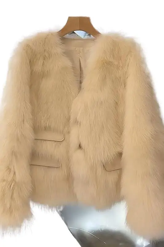

2025 Faux Fox Fur Fur Short Coat 2023 Winter New 1201