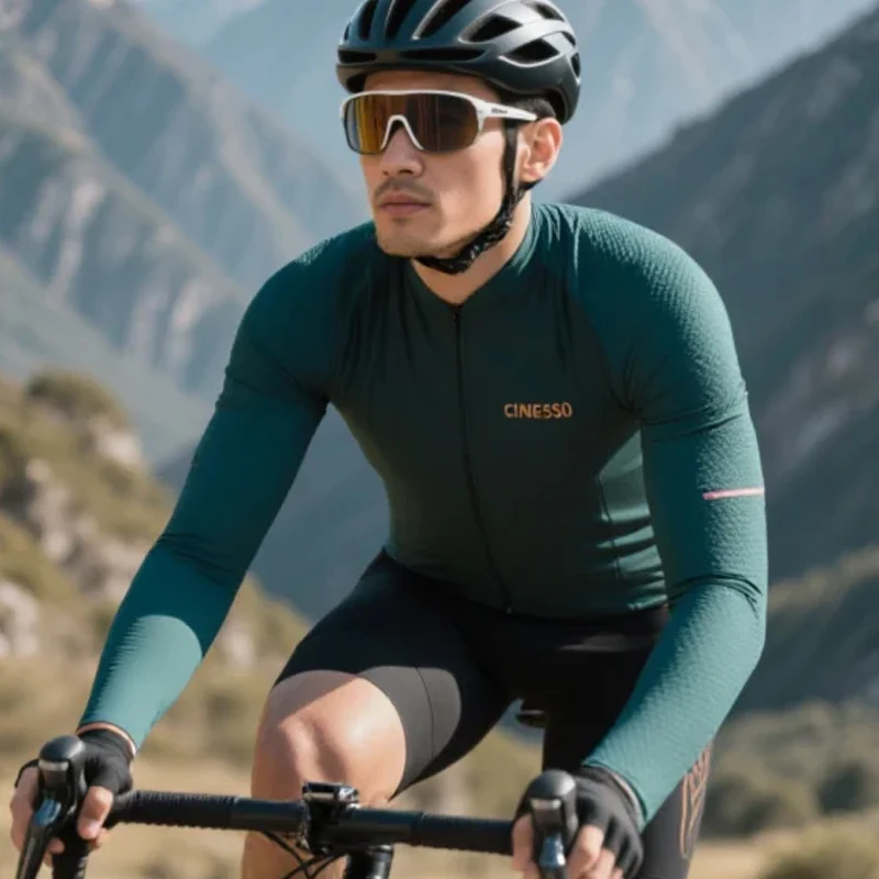 

CINESSD Autumn Cycling Long Sleeve Jersey set Bike Uniform Sports Bicycle spring Clothing MTB Clothes Wear Maillot Ciclismo suit