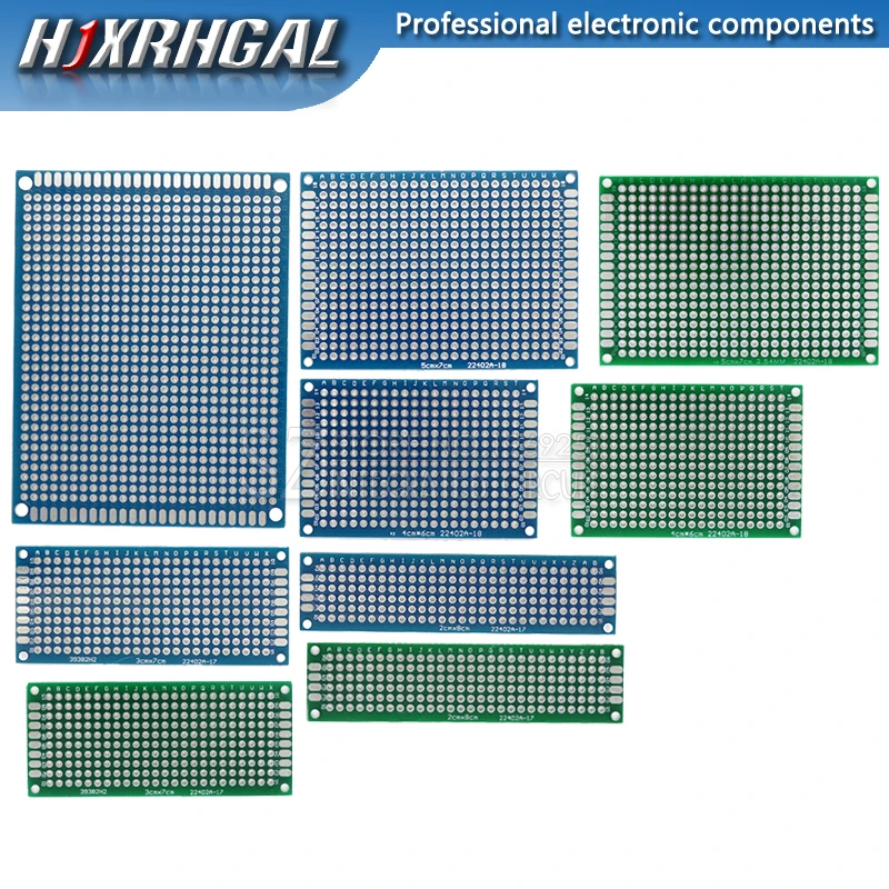 1pcs/lot PCB Double-Sided Protoboard Breadboard Universal Board 2*8cm 3*7cm 4*6cm 5*7cm 7*9cm Pitch 2.54mm Grenn Blue PCB Board