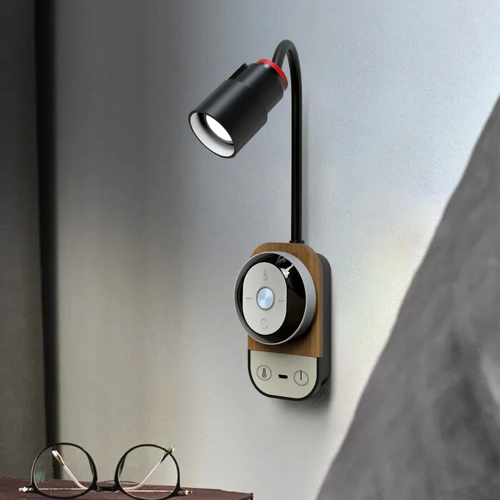 Multi-Function Magnetic Bedside Reading Lamp with Remote Control Eye Protection Dimming Wall Table Lamp for Bedroom Study