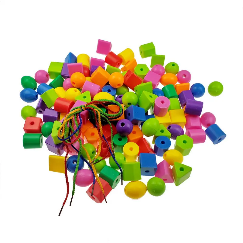 Perles de laçage arc-en-ciel pour les tout-petits, trieur de documents et de formes, jouets Montessori d'apprentissage précoce, motricité fine, enfants d'âge alth