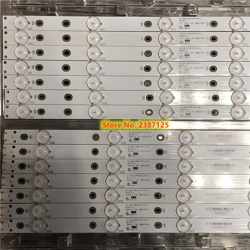 14PCS LED Strip For LB55072 GJ-2K16-550-D714-V4-R/L KD-55X6000D 55PUH6104 55PUS6581 55PUG6102/78 55PFF5701/T3 TPT550J1-QUB