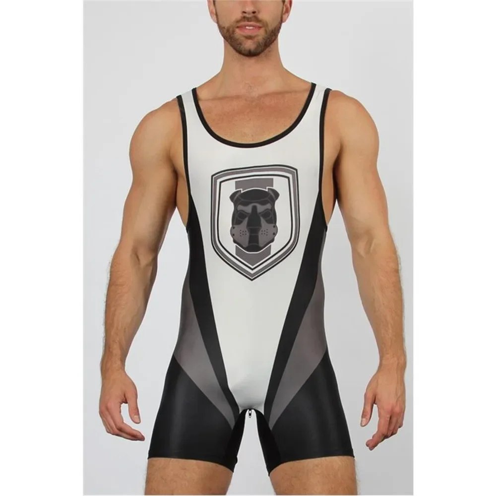 Wrestling Singlets Suit Professional Coverall Training Competition Freestyle Wrestling Suit High Elastic Men's Sleeveless Outfit