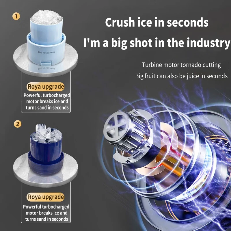 2023 Juicer elétrico portátil 1L Grande Capacidade Fruit Juice Cup Smoothie Blender Misturadores de frutas sem fio para com Sports Fitness