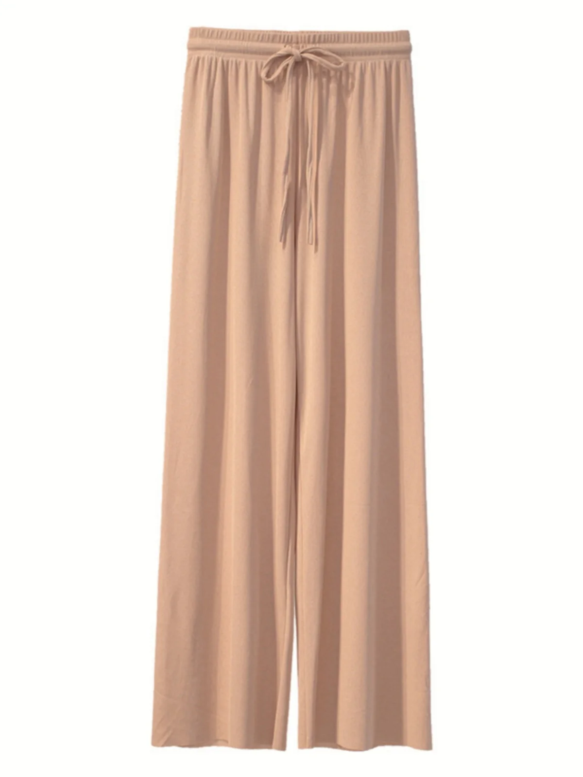 Bla Silk Wide Leg Pants High Waist Nine Points Thin Casual Spring Autumn Casual Women's Pants Straight Tube Summer Outerwear