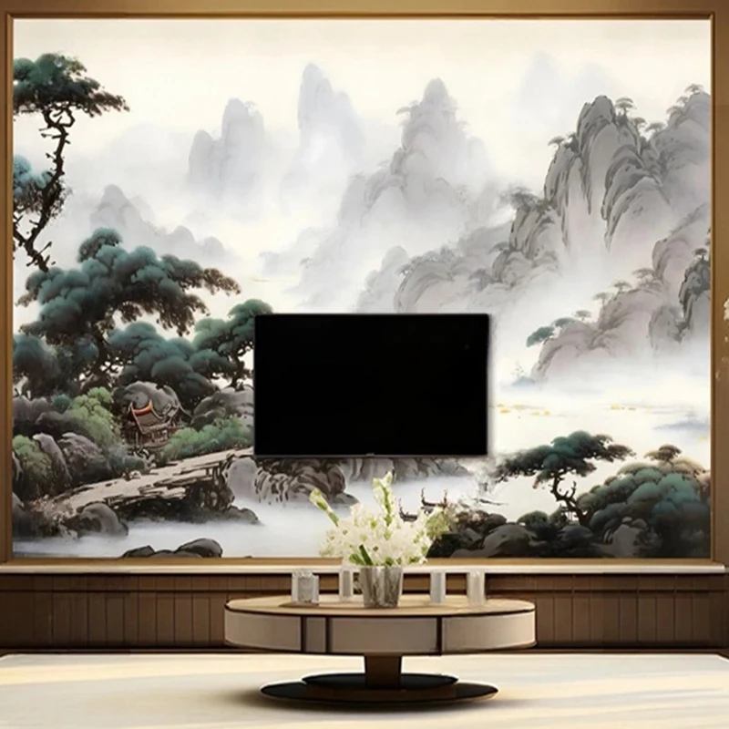 New Chinese Style Wallpaper Custom Photo Mural Ink Landscape TV Sofa Background Decoration Painting Wall Art Home Decor 3D