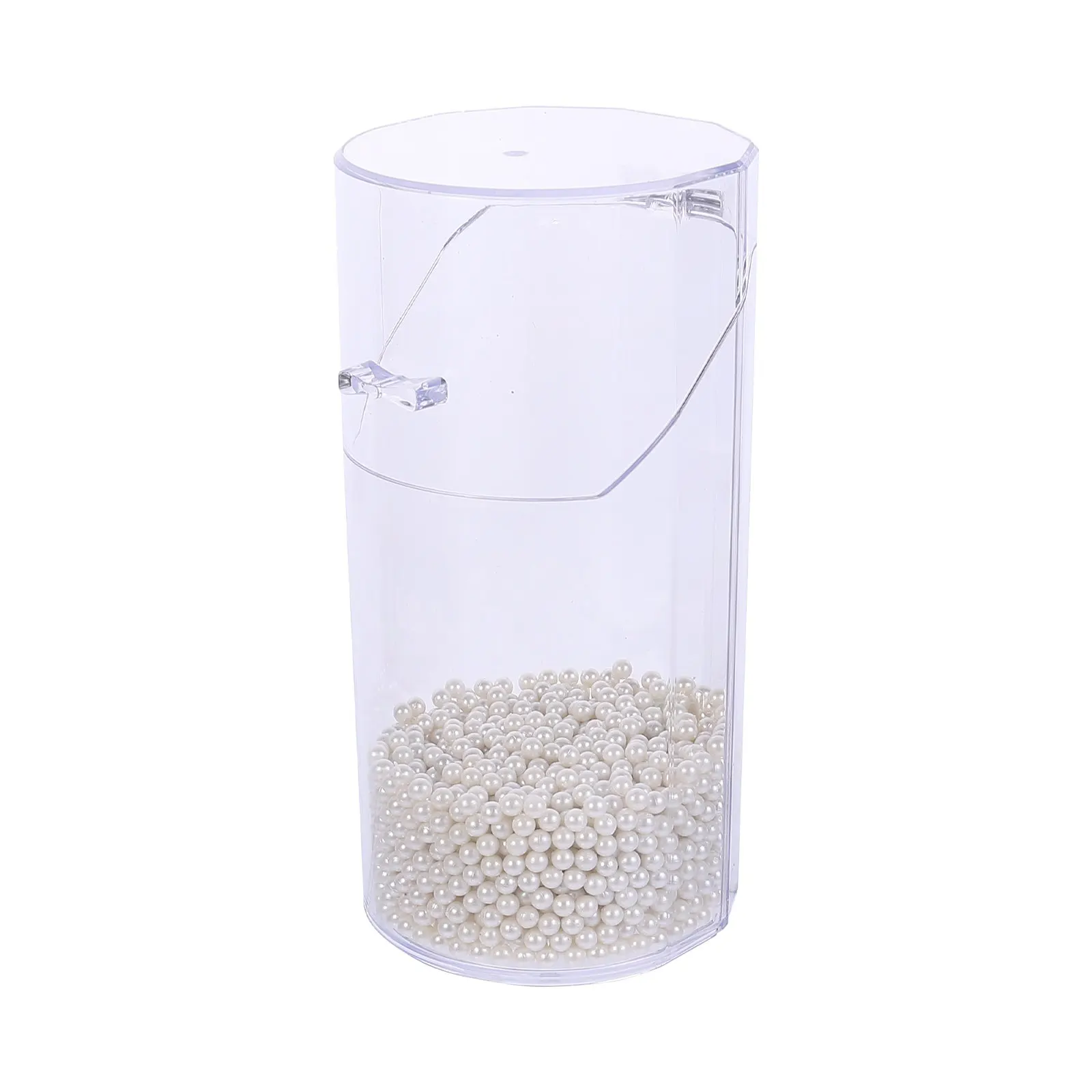 Organizador de Maquiagem Transparente com Pérolas para Pincéis, Esponjas, Batons, Bases, Blush e Sombras