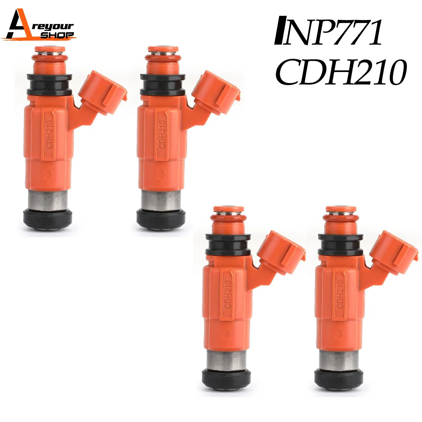 Areyourshop 4PCS Fuel Injectors For Yamaha F115 HP Outboard 2000-2011 CDH210 880887T 842-12223 Car Auto Parts