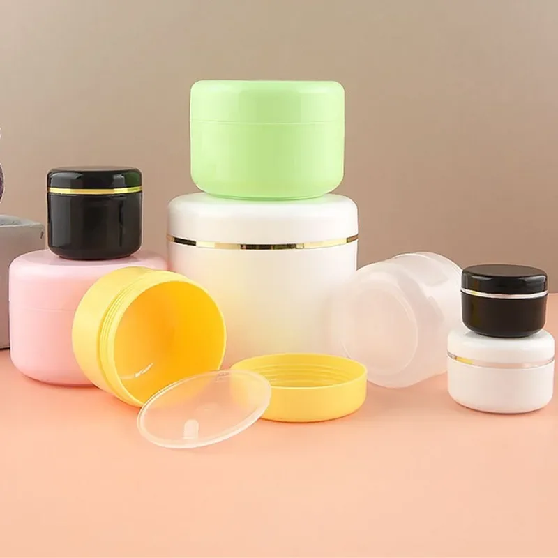 10Pcs 10g Plastic Containers With Liners Travel Jars Bottle Pot Boxes For Face Cream Makeup Hair Care Cosmetics