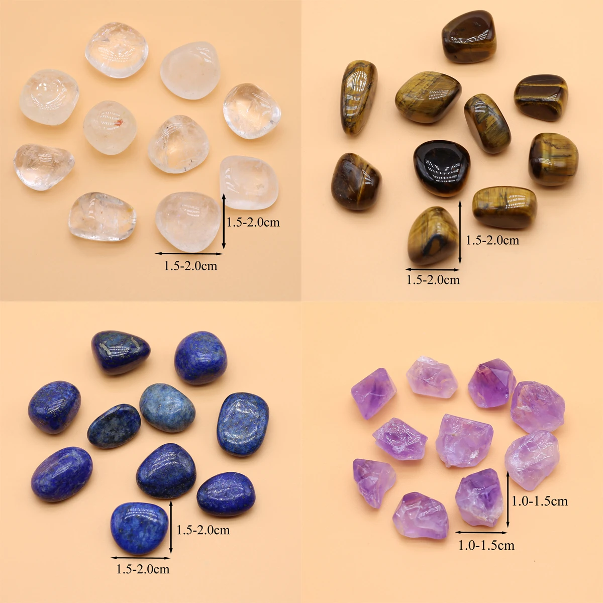 10PCS /Set Wholesale Natural Amethyst Lapis lazuli Tiger Eye Stone Irregular Gravel Energy Gem Aquarium Bonsai Home Decoration