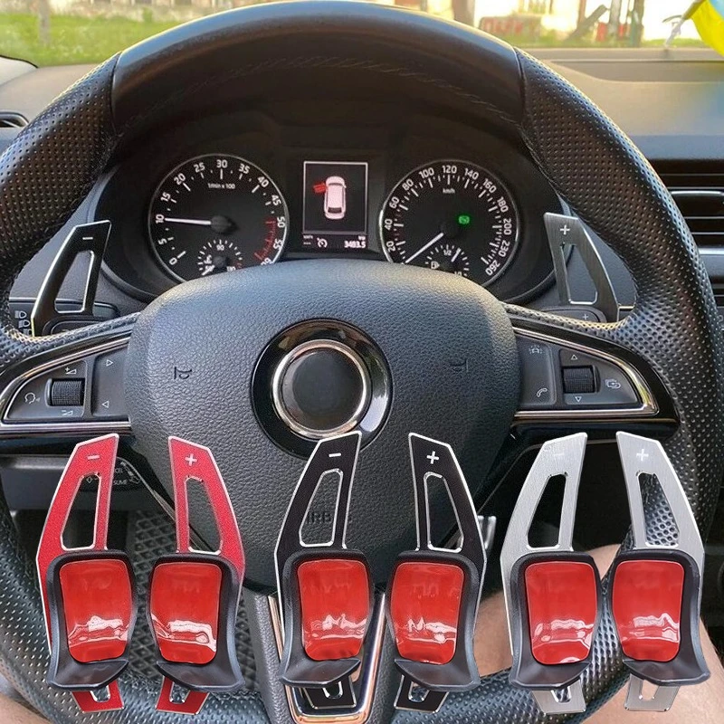 Image of Auto-Schaltwippen für Skoda Octavia VRS MK3 Fabia RS Superb Scout 2013-2019 Lenkrad-Erweiterung Schaltpaddles DSG Aufkleber