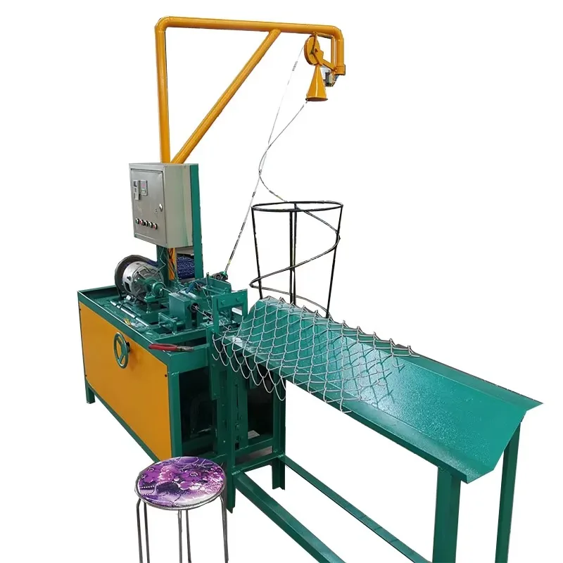 Vinyl Galvanized Wire Inlets Manual Operated Chain Link Fence Machine Making