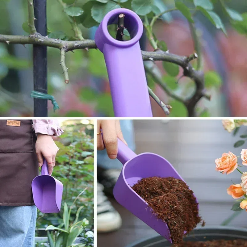 1Pcs Plastic Garden Shovel Portable Cat Litter Shovel Thickened Soil Transplant Scoop For Flower Planting Household Garden Tools