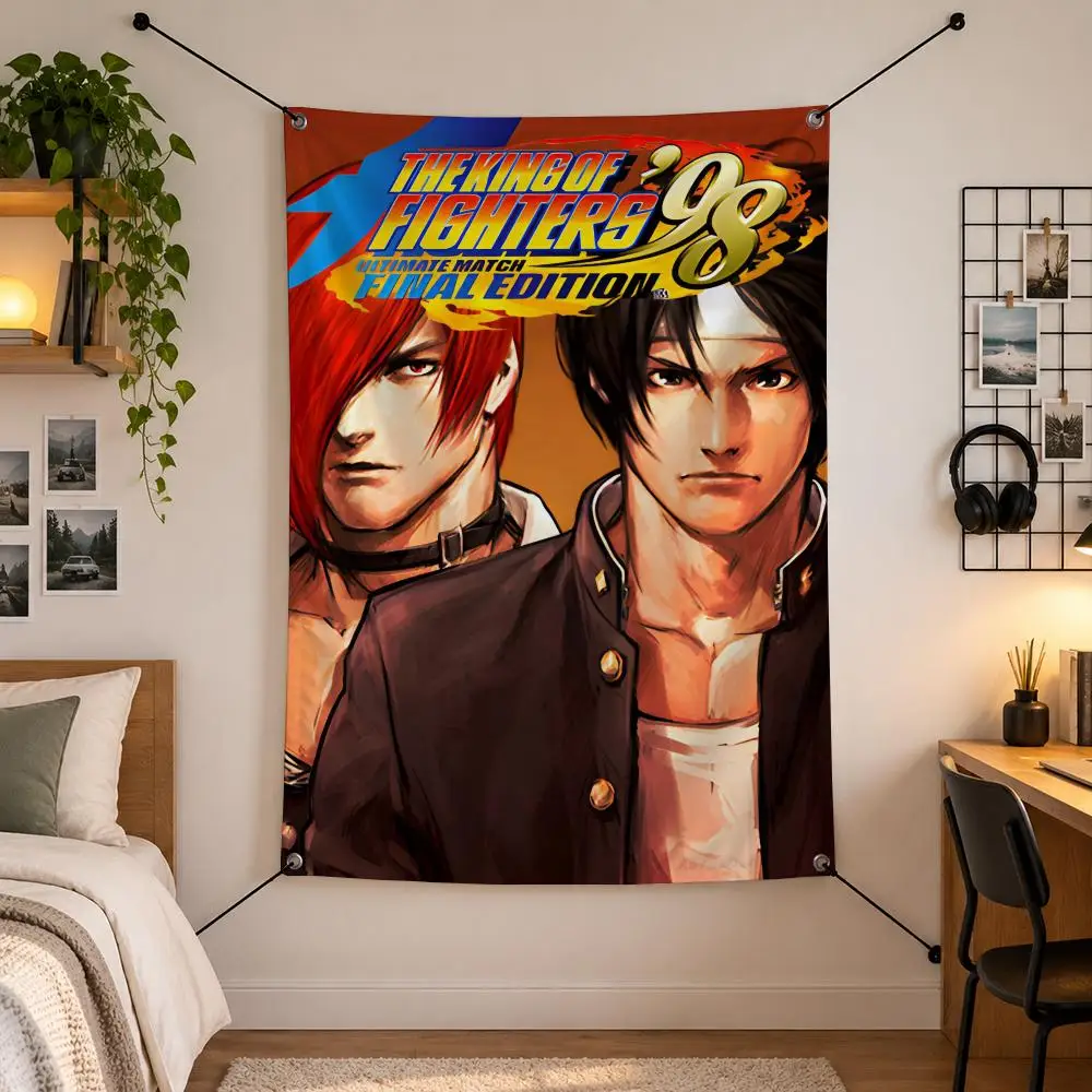 Game T-The King Of Fighters Flags Vertical Wall Hanging for Bedroom Dorm Living Room Party Garage Camping