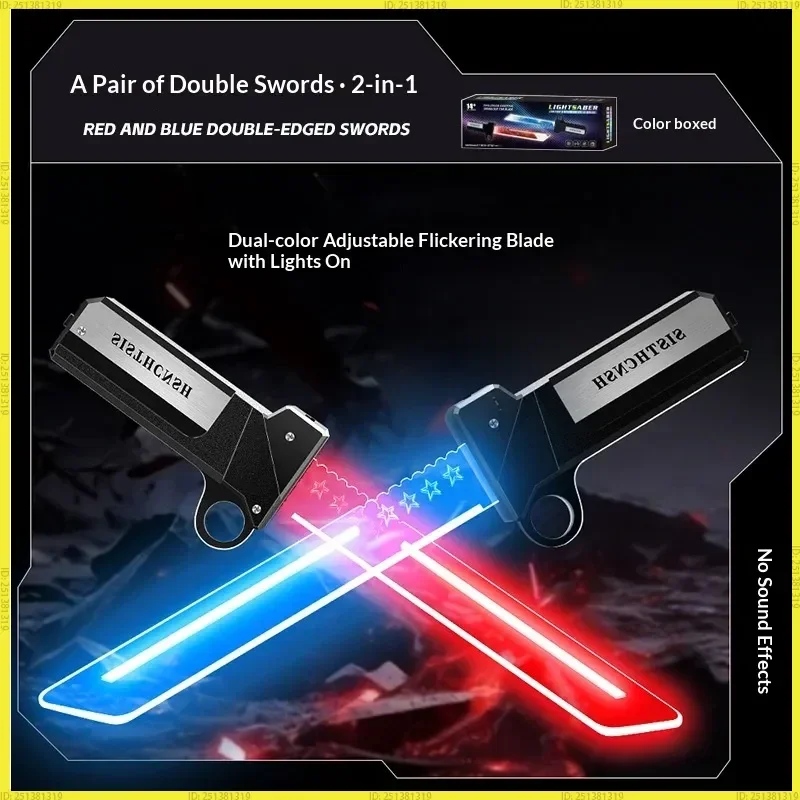 

Небрендированный световой меч 2026: Новинка, двухсторонний, со сменными лезвиями, телескопический, двухцветная подсветка, выдвижной клинок, игрушка для детского косплея
