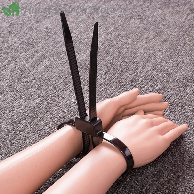 ※Premium Flex Cuffs Plastic Nylon Disposable Zip Tie Handcuffs Toughness Cable Handcuff Public Security Enforcement Garde