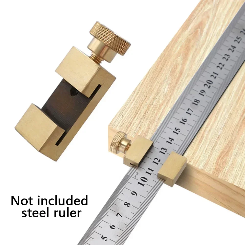 Durable Steel Ruler Positioning Block Steel Ruler Locator Woodworking Scriber Adjustment Block For Carpentry Scriber