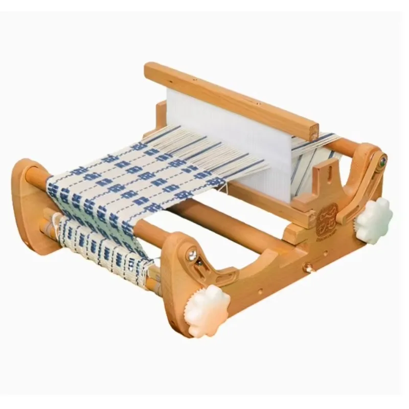 ZZ201 household desktop loom simple DIY hand-woven knitting machine beech wood frame adjustable weaving density