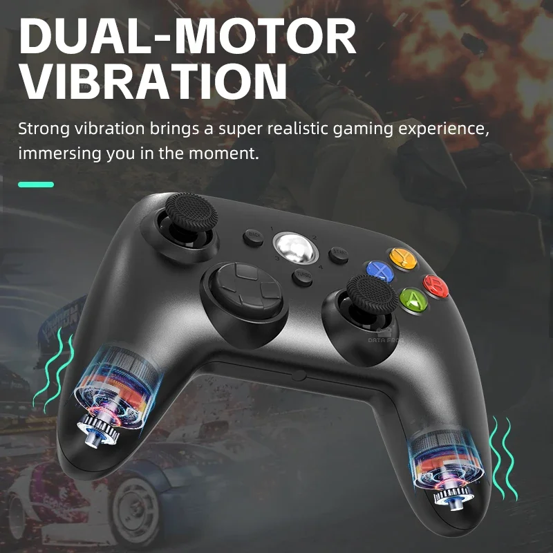 وحدة تحكم ألعاب سلكية لاسلكية من DATA FROG مع توربو اهتزاز مزدوج لأجهزة Xbox 360 Slim PC Windows Gaming Pad Joystick