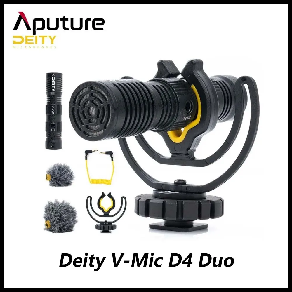 

Aputure Deity V-Mic D4 Duo Microphone Portable Mini Dual Cardioid TRS 3.5mm Video Camera Interview Mic for Phone DSLR Camera