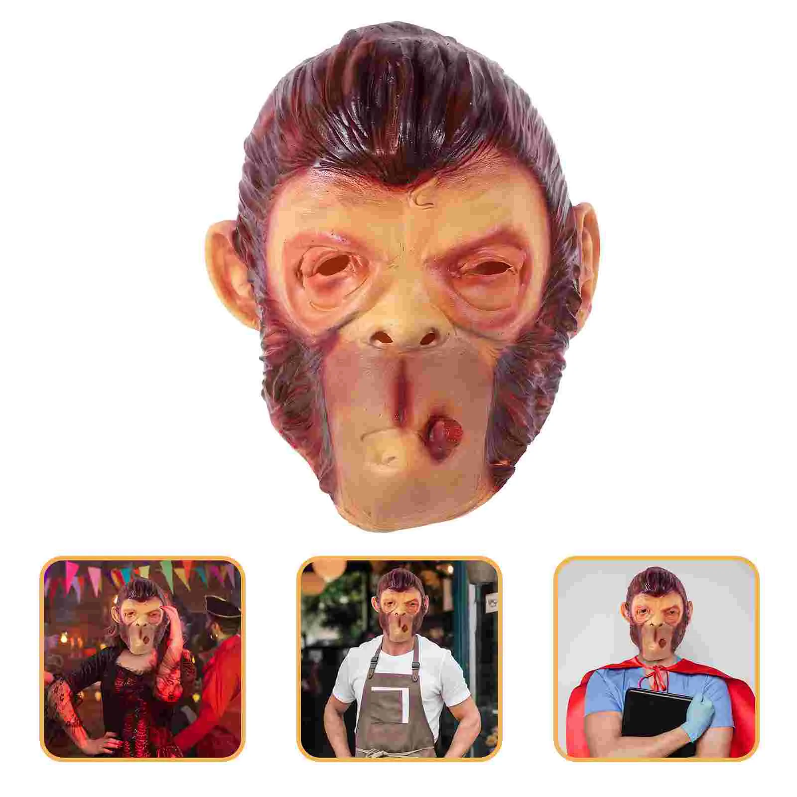 

Full Face Funny Monkey Headgear Halloween Scary Party Prop Masquerade