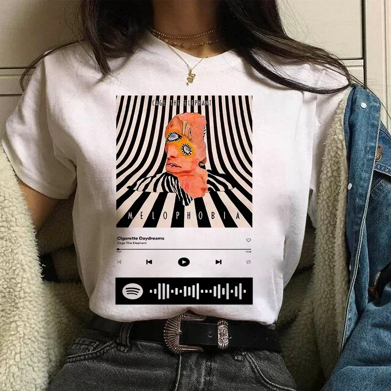 Cage The Elephant t shirt women Streetwear Indie Rock Soft Oversized Tees Graphic Print Casual T-Shirt Female aesthetic clothes