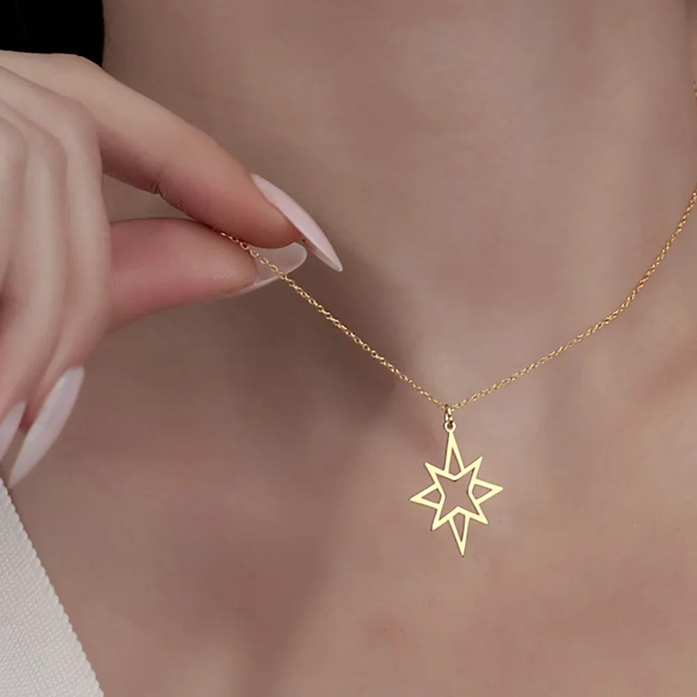 Simple Pole Star Necklace Party Jewelry Stainless Steel Pendant Necklace Beautifully Crafted Symbol Necklace